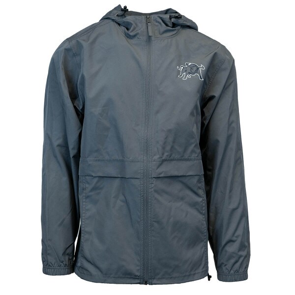 utah state aggie bull gray windbreaker jacket